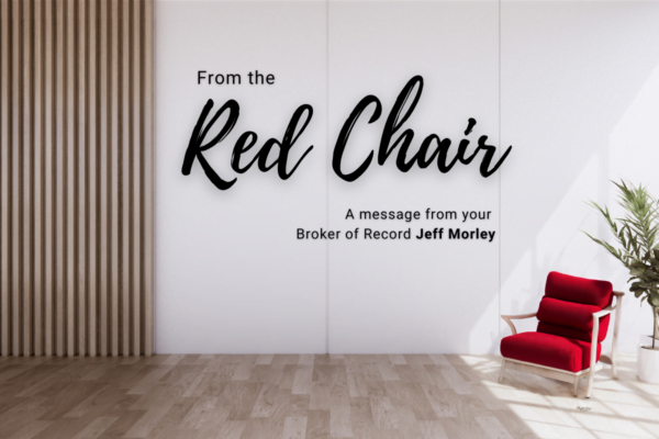 Blank Wall Red Chair in front Red Chair Logo